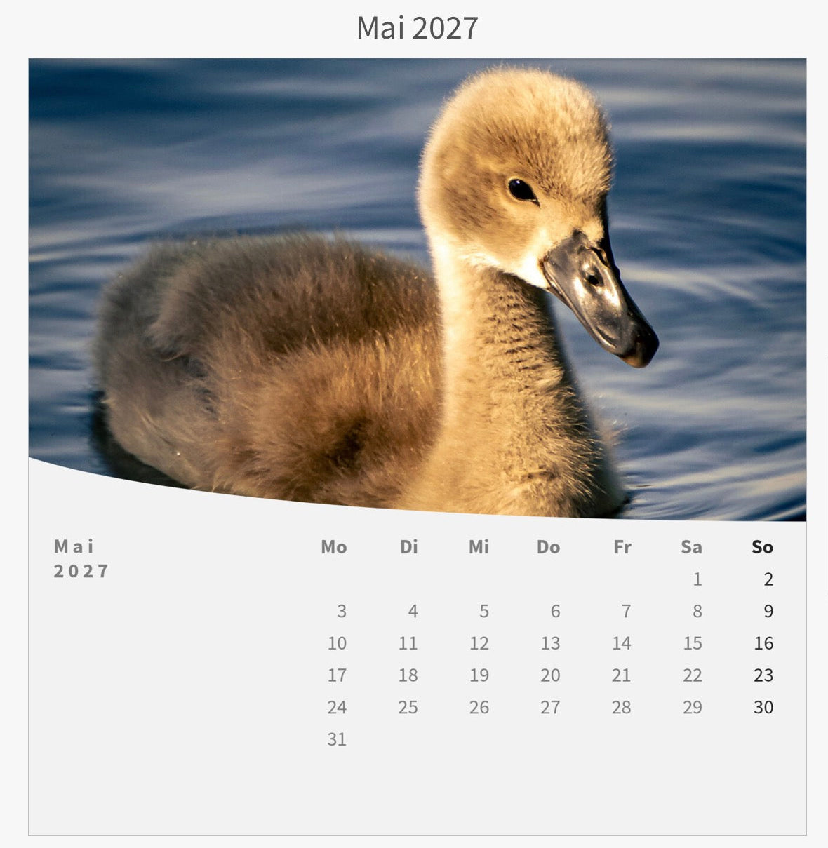 Tischkalender mit Holzsockel 2027