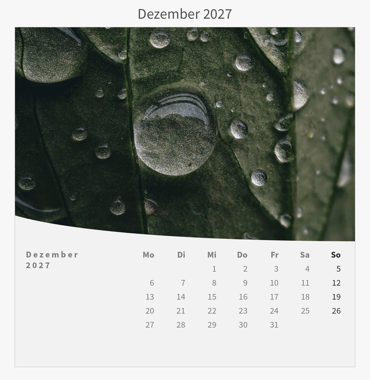 Tischkalender mit Holzsockel - Die Welt im Kleinen 2027