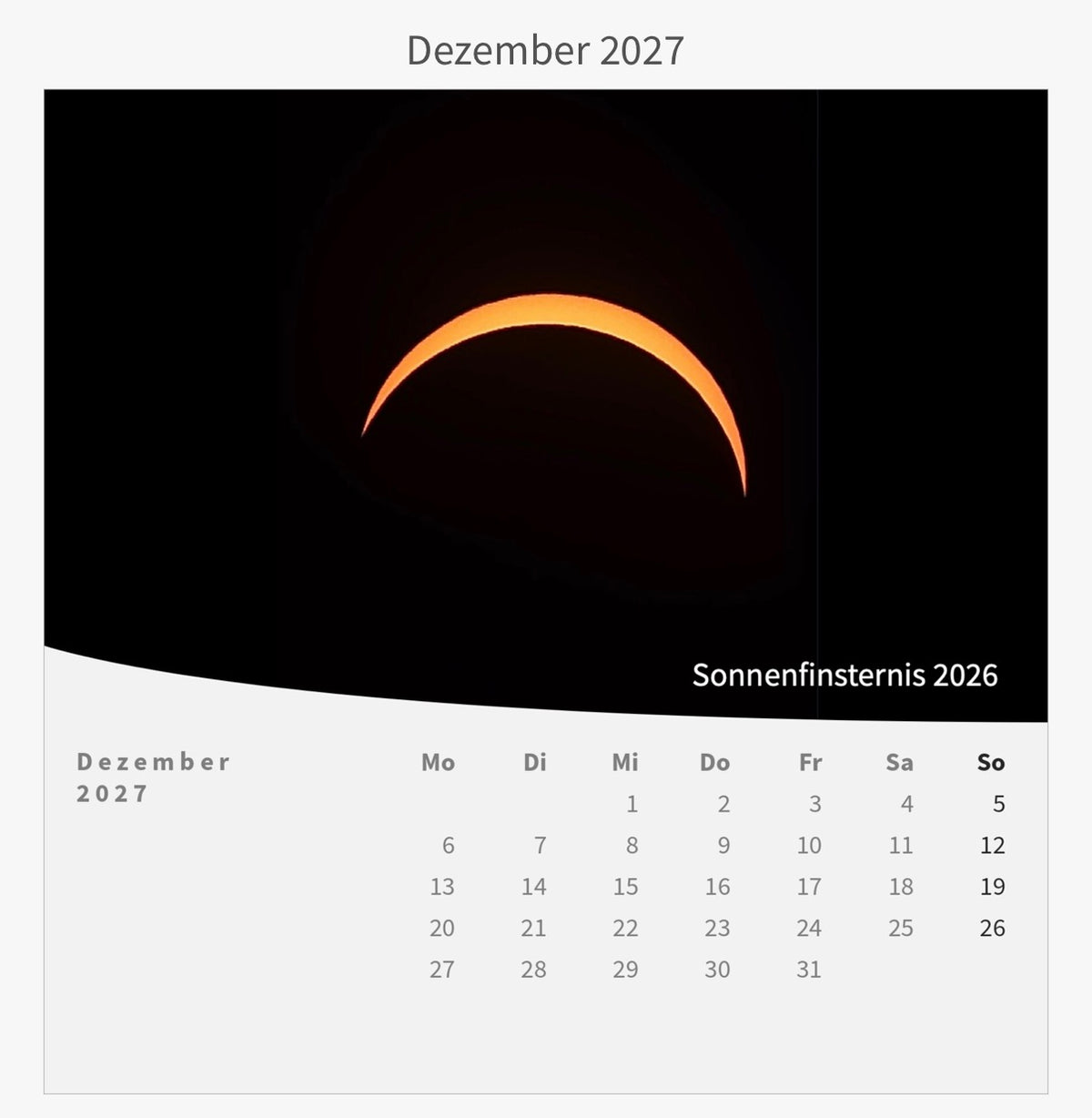 Tischkalender mit Holzsockel - Zwischen Sternen und Welten 2027